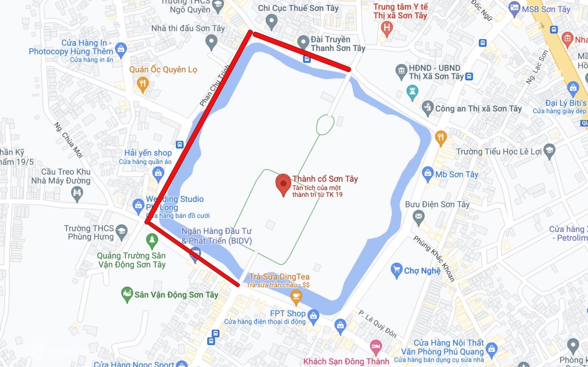 Tuyến đường phố đi bộ Thành cổ Sơn Tây